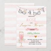 Roos en lingerie feestuitnodiging kaart (Voorkant / Achterkant)