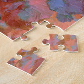 Roos en messing bloem impressionistische olieverfs legpuzzel (Zijkant)