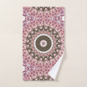 Roos en Mocha Mandala Patroon Floral Geometrie Bad Handdoek (Handdoek)
