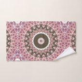 Roos en Mocha Mandala Patroon Floral Geometrie Bad Handdoek (Handdoek)