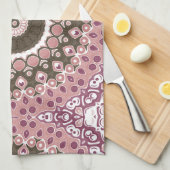 Roos en Mocha Mandala Patroon Floral Geometrie Theedoek (Quarter Fold)