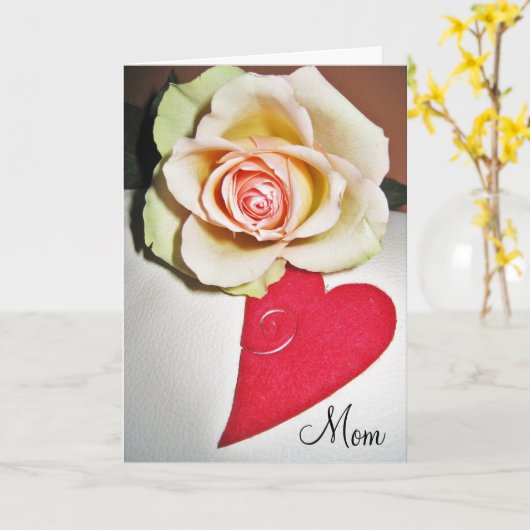 Roos en Moederdag Kaart (Gele Bloem)