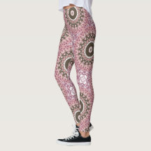 Roos en Mokka Mandala Patroon Bloemige Geometrie