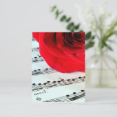 Roos en muziek - Muziekoverloop Briefkaart (Staand voorkant)