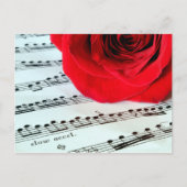 Roos en muziek - Muziekoverloop Briefkaart (Voorkant)