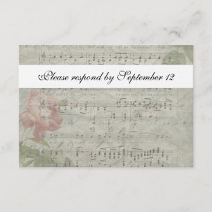  Roos- en muziekprogramma met envelop RSVP Kaartje