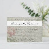 Roos- en muziekprogramma met envelop RSVP Kaartje (Staand voorkant)