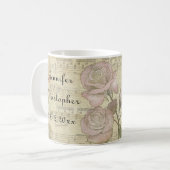  Roos en muziekscore trouwset Koffiemok (Voorkant links)