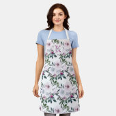 Roos en Paarse Waterverf Schort (Gedragen)