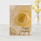 Roos en parels Kaart (Gele Bloem)