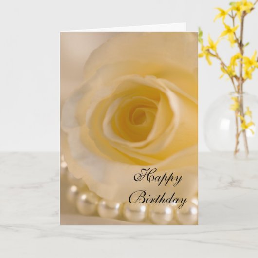 Roos en parels Kaart (Gele Bloem)