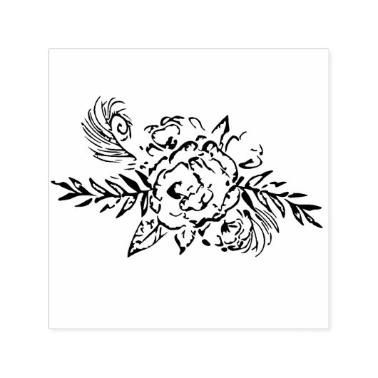 Roos en pauw  zelfinktende stempel (Design)