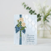 Roos en Pearl Bouquet Vow Renewal Kaart (Staand voorkant)