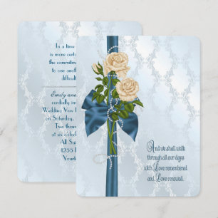 Roos en Pearl Bouquet Vow Renewal Kaart