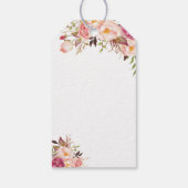 Roos en perzik Waterverf bruiloft dank u gunst Cadeaulabel (Achterkant)