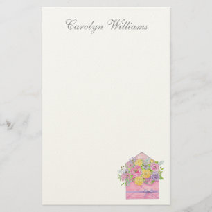 Roos en Pioen Bloemen Enveloppe Briefpapier