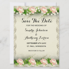  Roos en plaats sparen de Datum Save The Date
