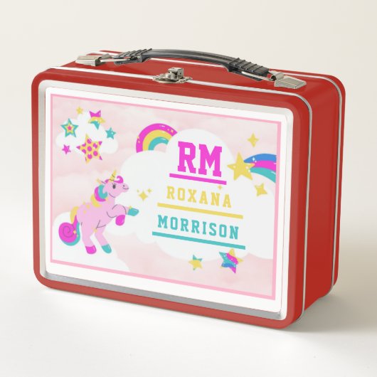 ROOS EN ROZE BLAUW, GEVLEUGELDE UNICORN LUNCH META (Voorkant)