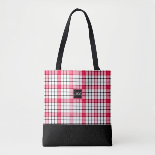 Roos- en roze cheques Aangepast schouder-Tas Tote Bag (Voorkant)