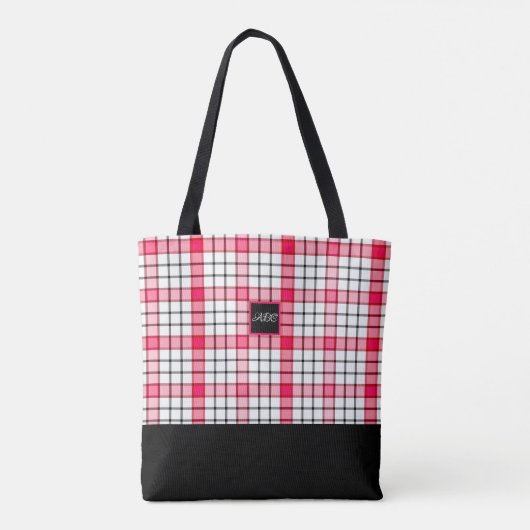 Roos- en roze cheques Aangepast schouder-Tas Tote Bag (Achterkant)