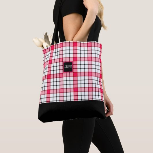 Roos- en roze cheques Aangepast schouder-Tas Tote Bag (Dichtbij)