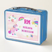 ROOS EN ROZE EN GEVLEUGELDE EENHOORN LUNCH BLAUW (Achterkant)