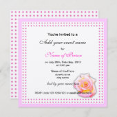 roos en roze stippen alle feestuitnodiging kaart (Voorkant / Achterkant)