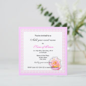 roos en roze stippen alle feestuitnodiging kaart (Staand voorkant)