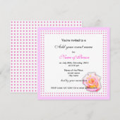 roos en roze stippen alle feestuitnodiging kaart (Voorkant / Achterkant)