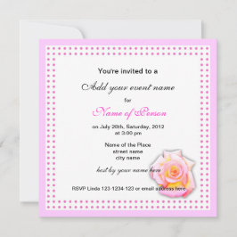 roos en roze stippen alle feestuitnodiging kaart