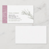 Roos en rozemarijnse botanische kruid visitekaartje (Voorkant / Achterkant)