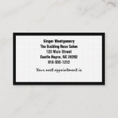 Roos- en schaar-haar-Visitekaartje Afsprakenkaartje (Achterkant)