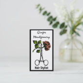 Roos- en schaar-haar-Visitekaartje Afsprakenkaartje (Staand voorkant)