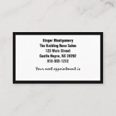 Roos- en schaar-haar-Visitekaartje Afsprakenkaartje (Achterkant)