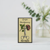 Roos- en schaar-haar-Visitekaartje Afsprakenkaartje (Staand voorkant)