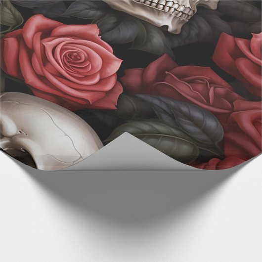Roos en schedel cadeaupapier (Hoek)