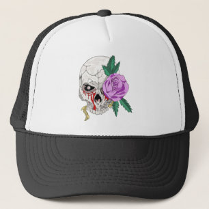 Roos en schedel trucker pet