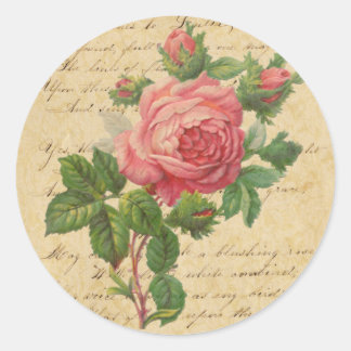 Roos en Script Stickers/Envelope Seals Ronde Sticker