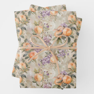 ROOS EN SERINGEN BLOEMENPRINT  INPAKPAPIER VEL