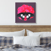 Roos en slibstaart canvas afdruk (Insitu (Slaapkamer))