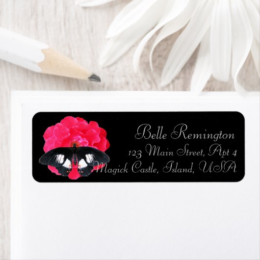 Roos en slibstaart etiket (Insitu)