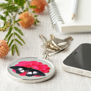 Roos en slibstaart sleutelhanger