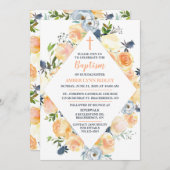 Roos en Thistle Baby Baptism & Brunch Kaart (Voorkant / Achterkant)