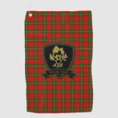 Roos en Thistle Tartan Golfhanddoek (Voorkant)