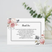 Roos en Thistle Waterverf Wedding Hartelijk dank Bedankkaart (Staand voorkant)