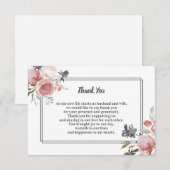 Roos en Thistle Waterverf Wedding Hartelijk dank Bedankkaart (Voorkant / Achterkant)