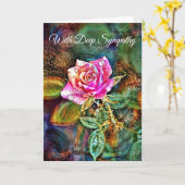 Roos en tranen sympathie Nota Kaart (Gele Bloem)