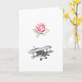 Roos en vliegtuig kaart (Gele Bloem)