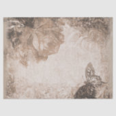 Roos en vlinder Antiek ontkoppeling Tissuepapier (Voorkant)