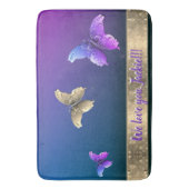 Roos en vlinder badmat w/Text (Voorkant Verticaal)